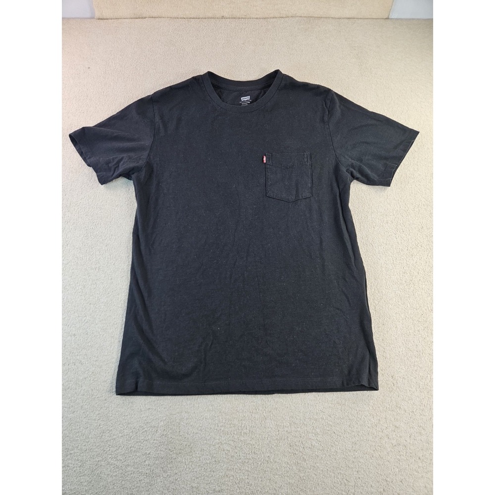 Levi's Men's Classic Pocket T-Shirt Black Short Sleeve Standard Fit Size M
